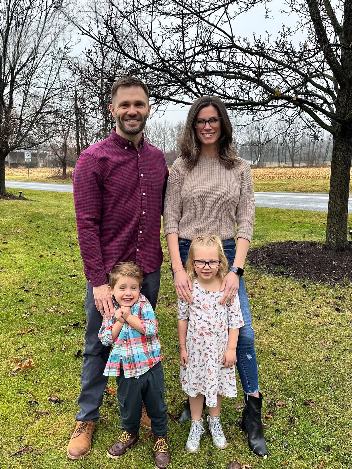 Family photo of Brian, Katie, and the kids